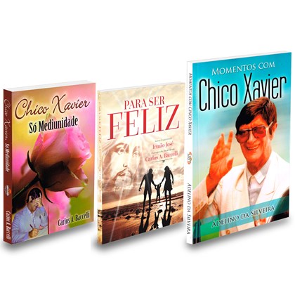 Kit 3 Livros, Chico Xavier + Para Ser Feliz