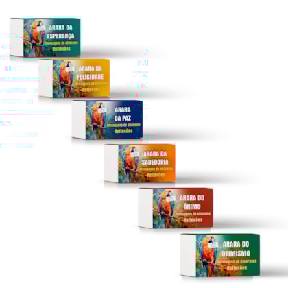 Kit 6 araras - Mensagens de Otimismo