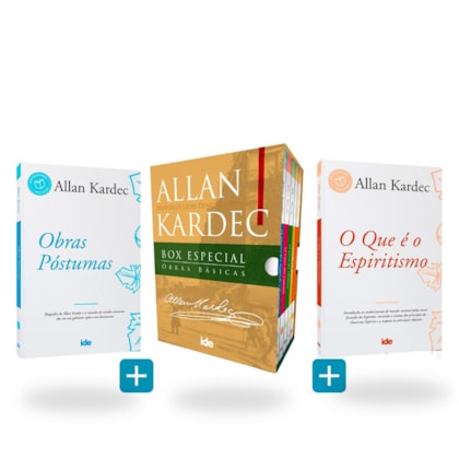 Kit Allan Kardec Completo: Box + Obras Póstumas + O que é o Espiritismo