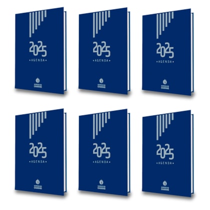 Kit com 6 Agendas Azul Mansão do Caminho 2025 - Capa Dura