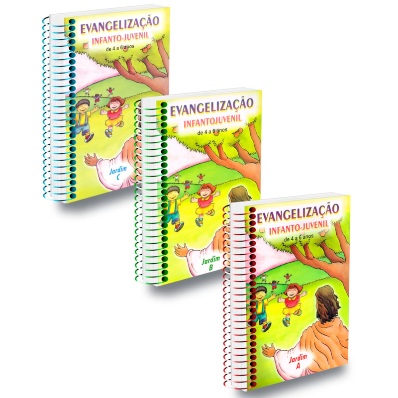 Kit Evangelização Infanto-Juvenil -A/B/C-de 4 a 6 Anos-3 Livros - Boa Nova