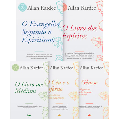 Kit Obras Básicas Com 05 Livros Allan Kardec - 14x21 - Instituto De Difusão - Ide Editora