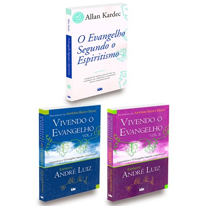 Kit Vivendo o Evangelho vol.1 e 2 + Evangelho Segundo o Espiritismo